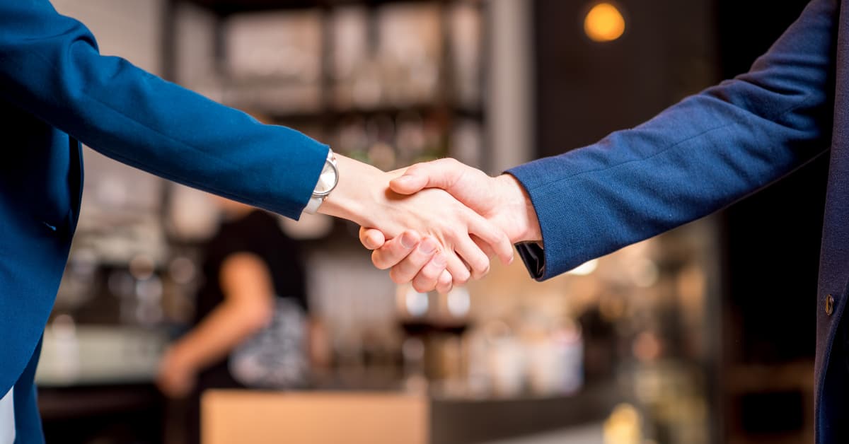 Handshake sealing a business deal